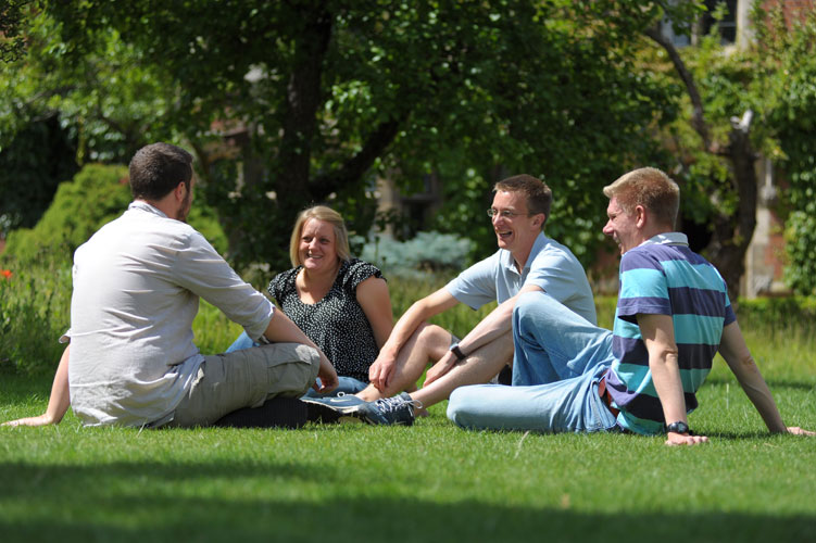 Ridley-students Students sitting in the grass